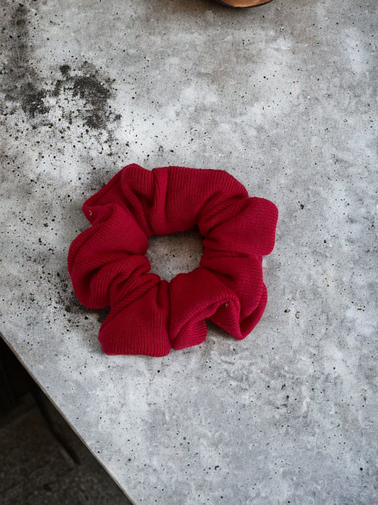 Red cotton scrunchie