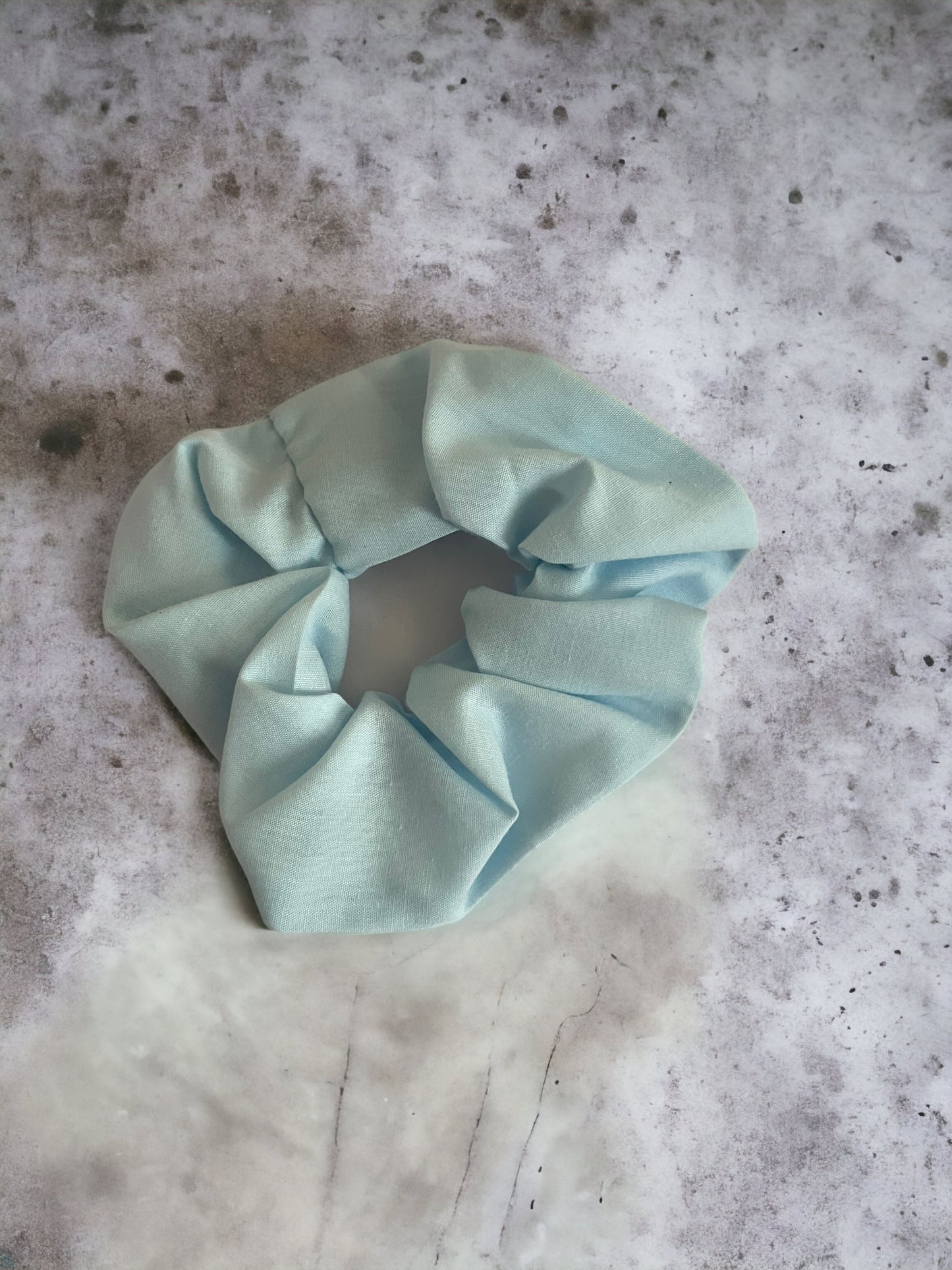 Blue cotton scrunchie