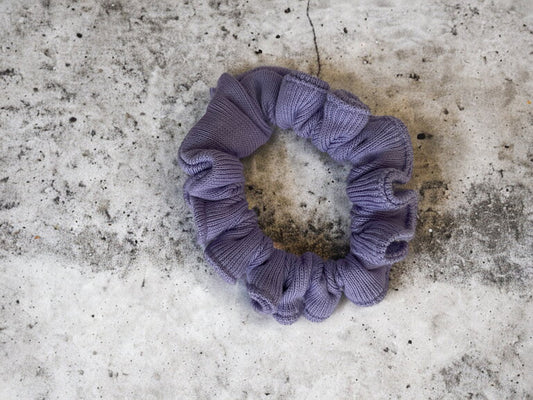 Purple cotton scrunchie