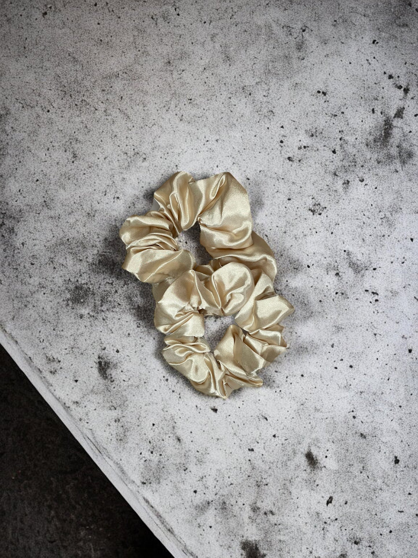 Ivory satin scrunchie