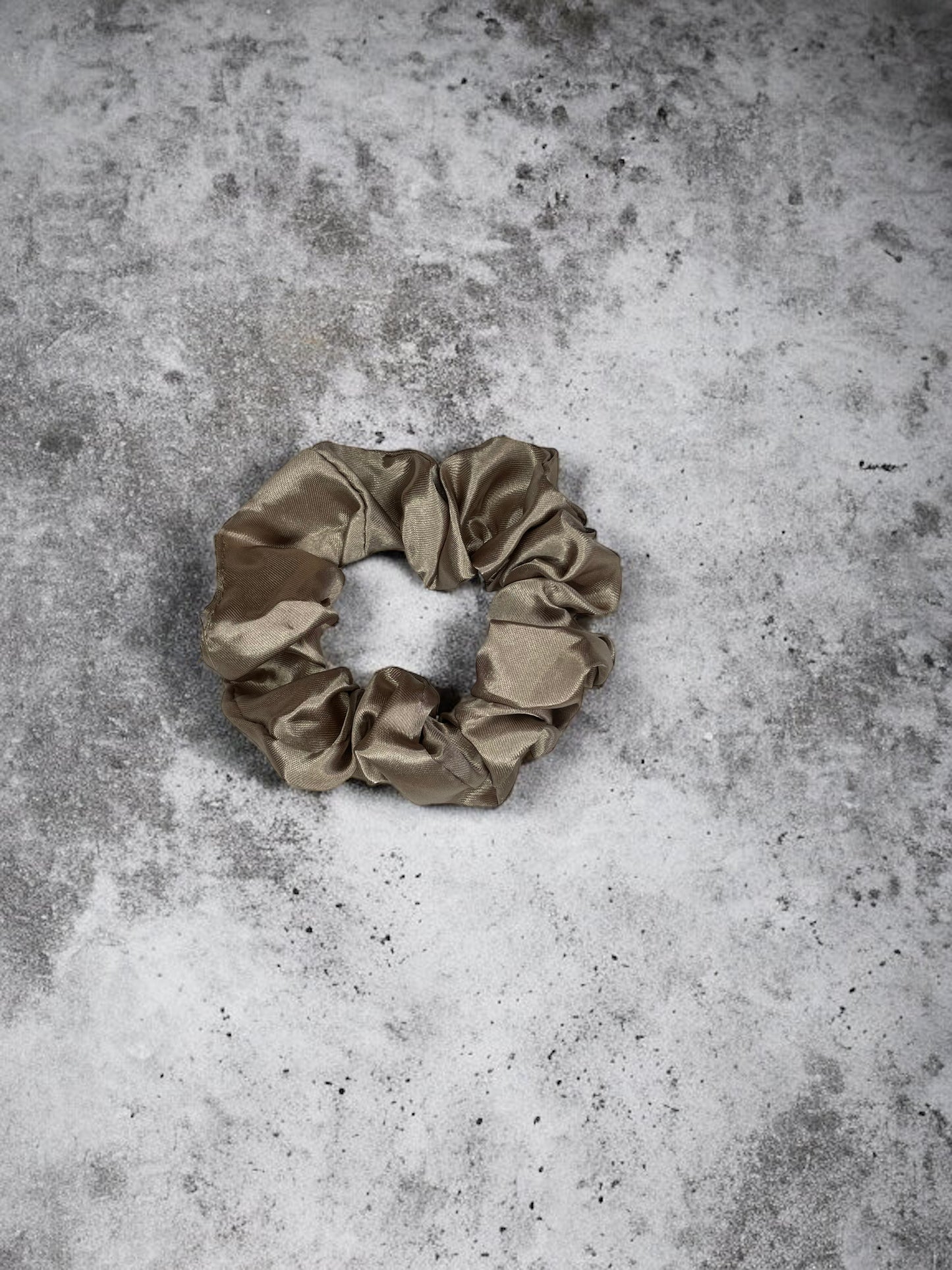 Champagne satin scrunchie