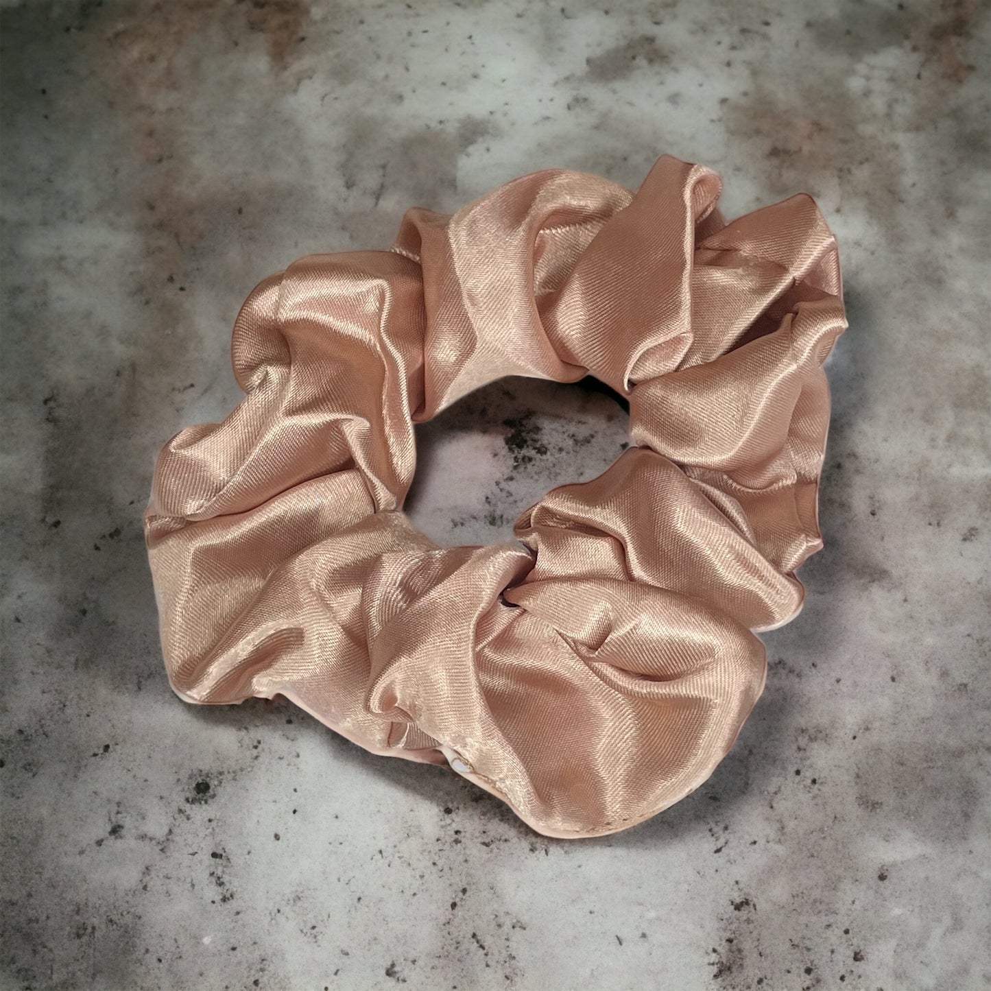 Baby pink satin scrunchie