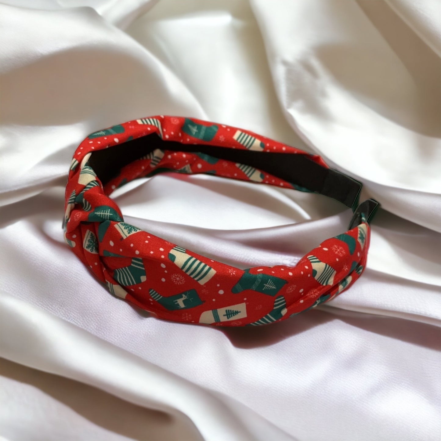 Red Christmas stocking headband