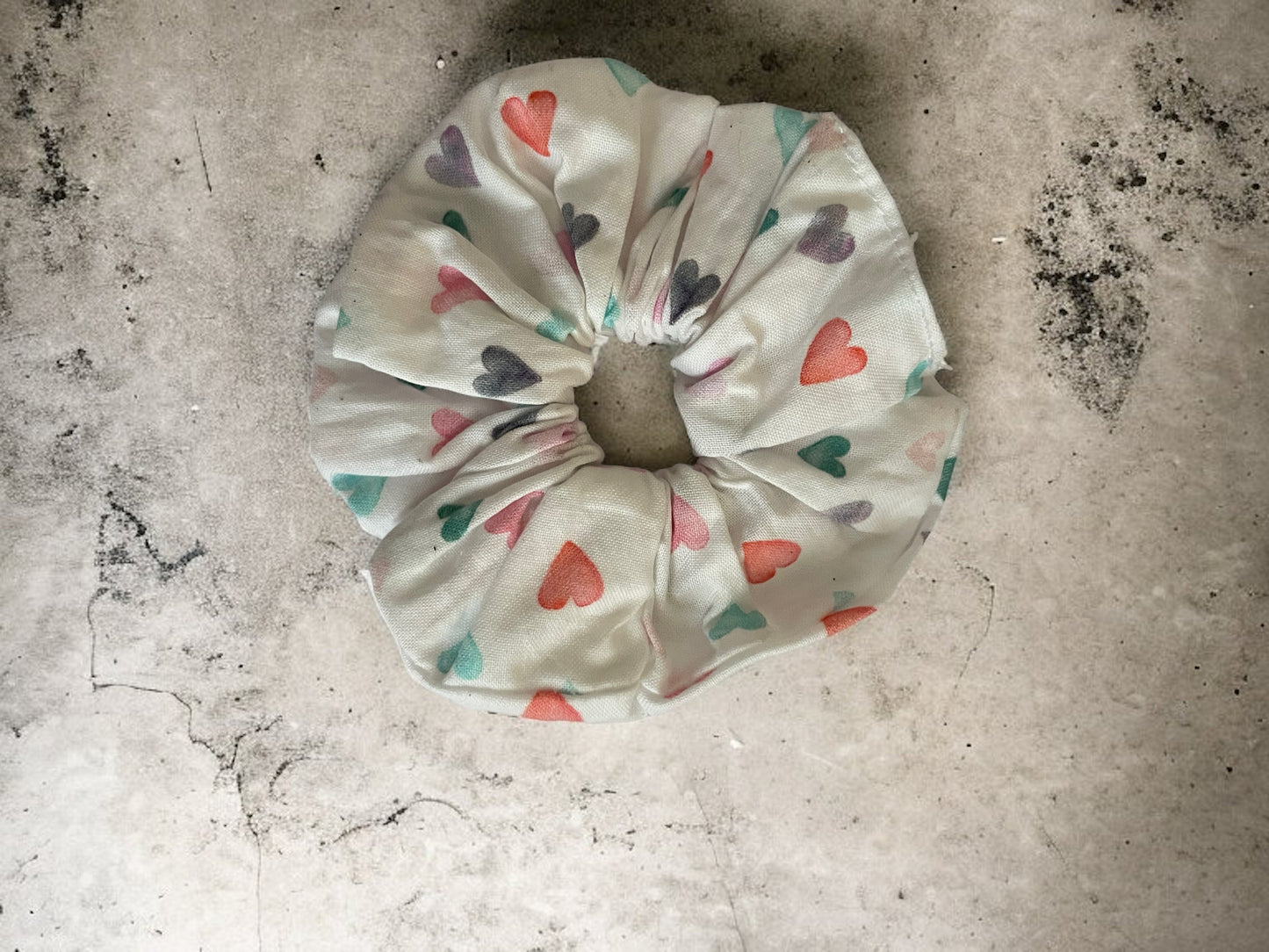 Hearts cotton scrunchie