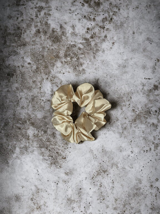 Ivory satin scrunchie