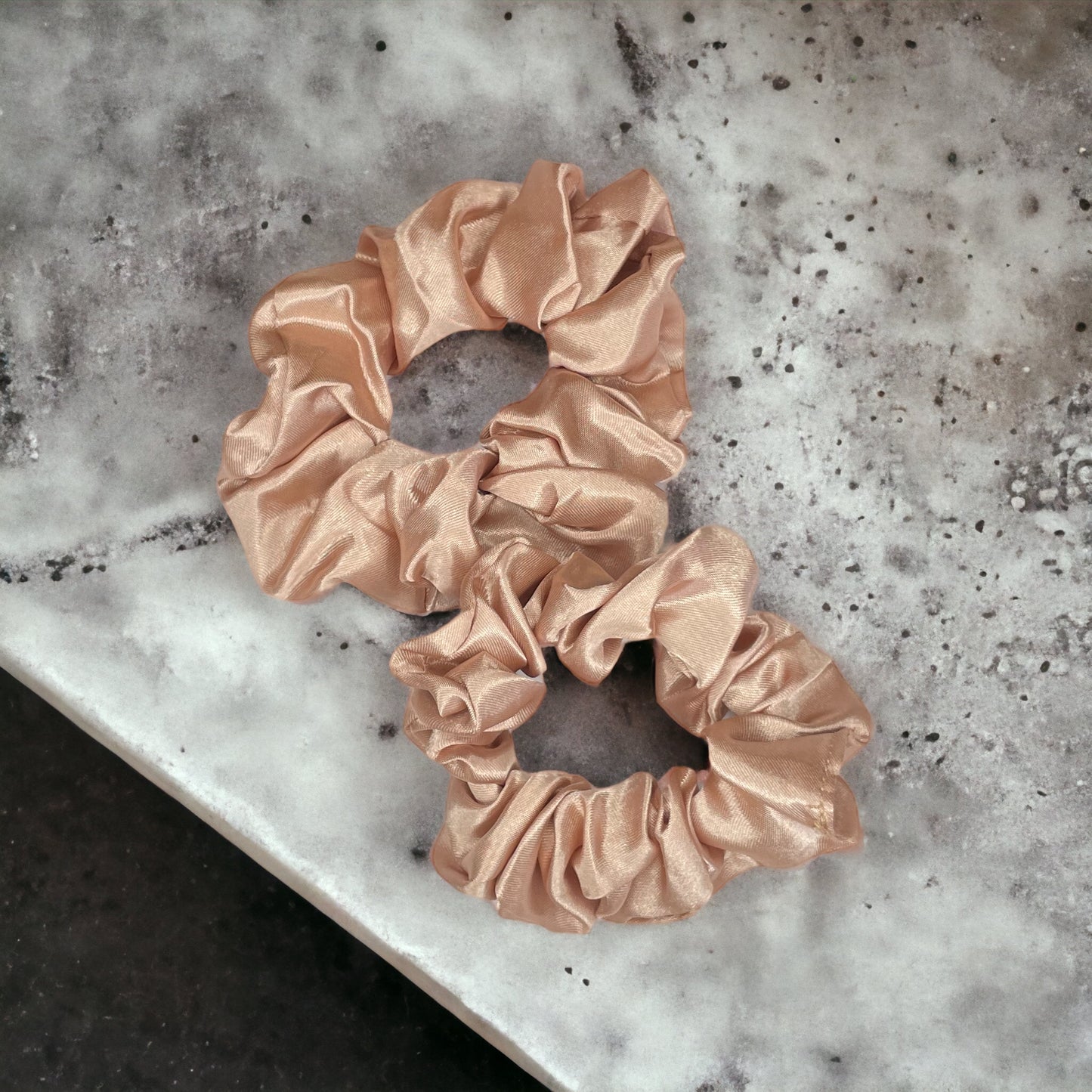 Baby pink satin scrunchie set