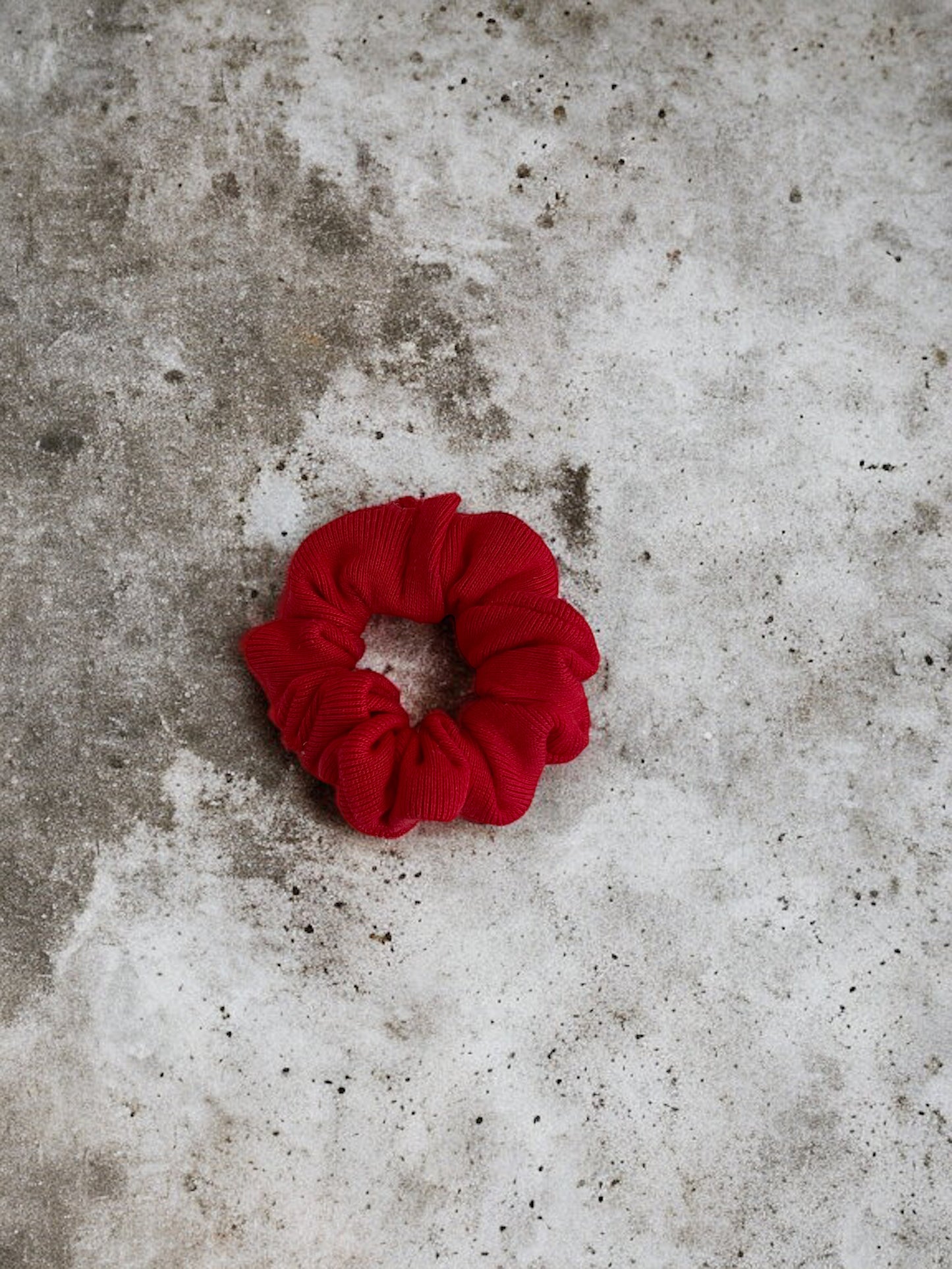 Red cotton scrunchie