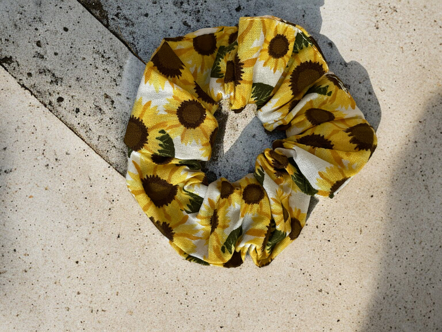 Sunflower cotton scrunchie