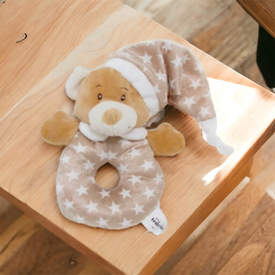 Teddy bear star ring rattle